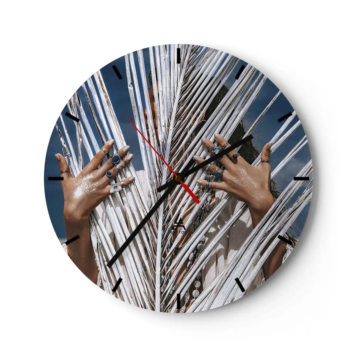 Wanduhr - Glasuhr - Das Mädchen des Schamanen? - 40x40 cm