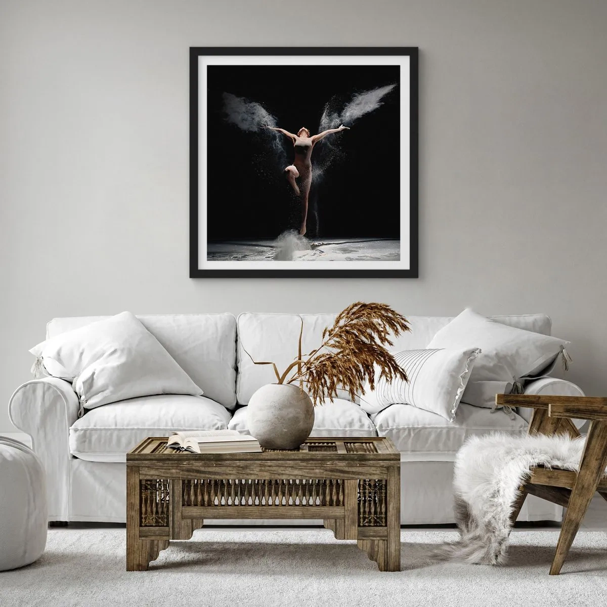 Poster in einem schwarzem Rahmen - Elfen existieren - 40x40 cm