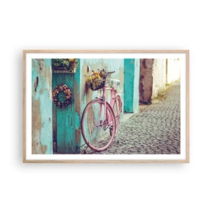 Poster in einem Rahmen aus heller Eiche - Ich komme gleich wieder - 91x61 cm