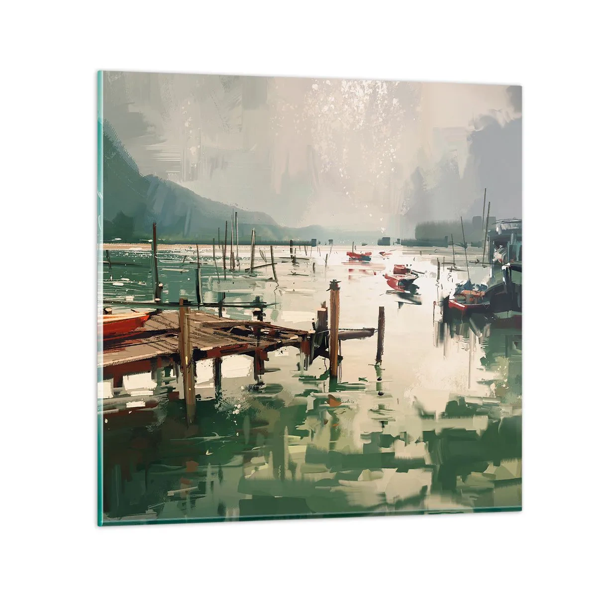 Glasbild - Bild auf glas - Durchnässt in einem geschmolzenen Mond - 60x60 cm