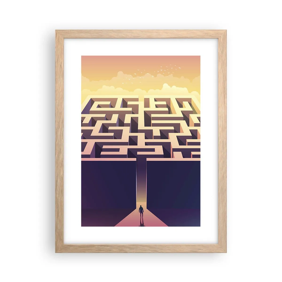 Poster in einem Rahmen aus heller Eiche - Entscheidungszeit - 30x40 cm