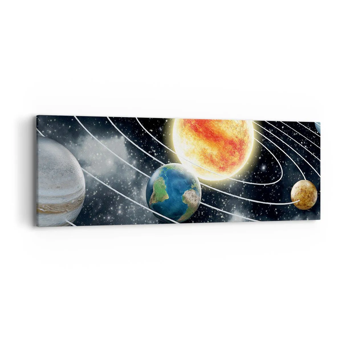 Bild auf Leinwand - Leinwandbild - Kosmischer Tanz - 90x30 cm