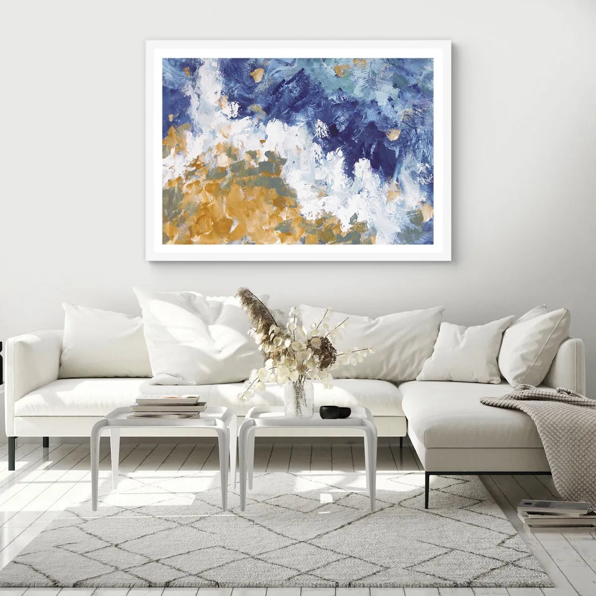 Poster in einem weißen Rahmen - Tanz der Naturelemente - 70x50 cm