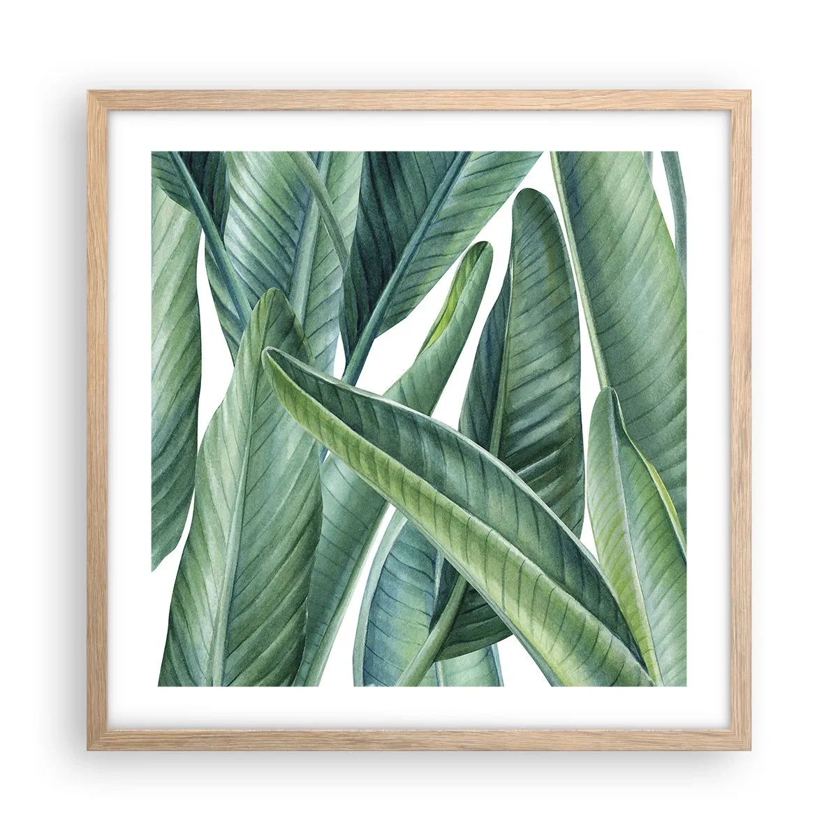 Poster in einem Rahmen aus heller Eiche - An und für sich Grün - 50x50 cm