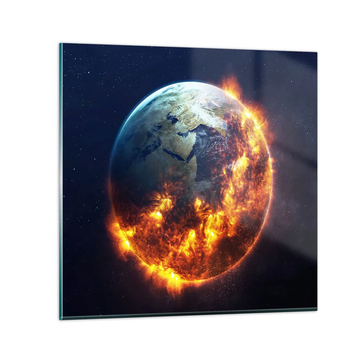 Glasbild - Bild auf glas - Die Flamme der Apokalypse - 30x30 cm