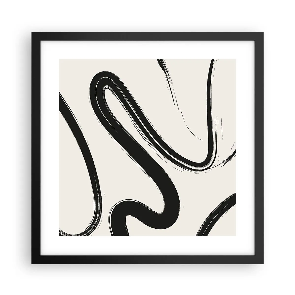 Poster in einem schwarzem Rahmen - Schwarz-Weiß-Laune - 40x40 cm