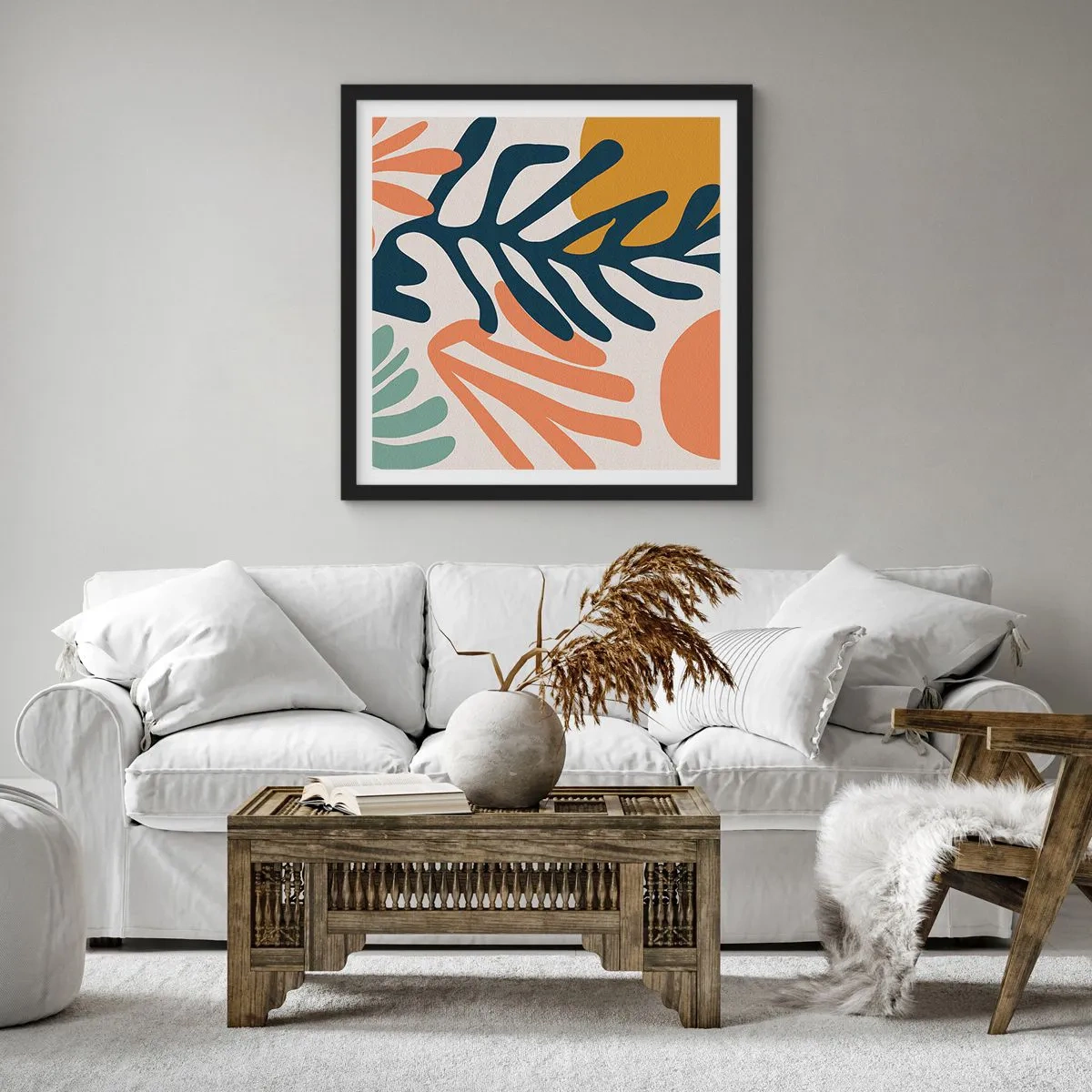 Poster in einem schwarzem Rahmen - Korallenmeere - 30x30 cm