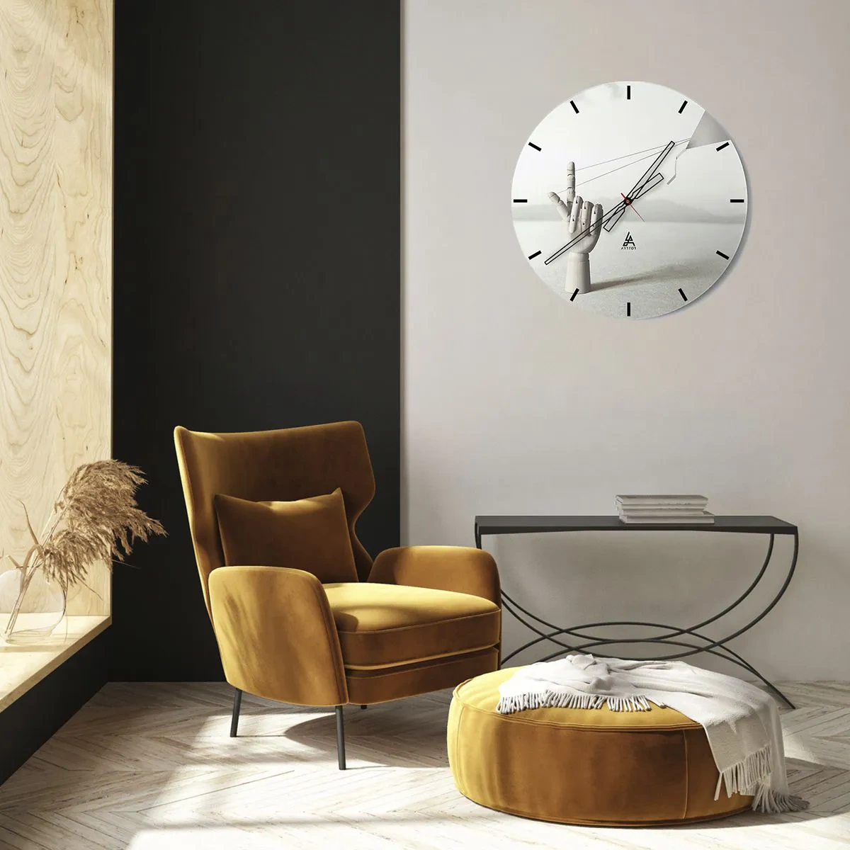 Wanduhr - Glasuhr - Kraftprobe - 30x30 cm