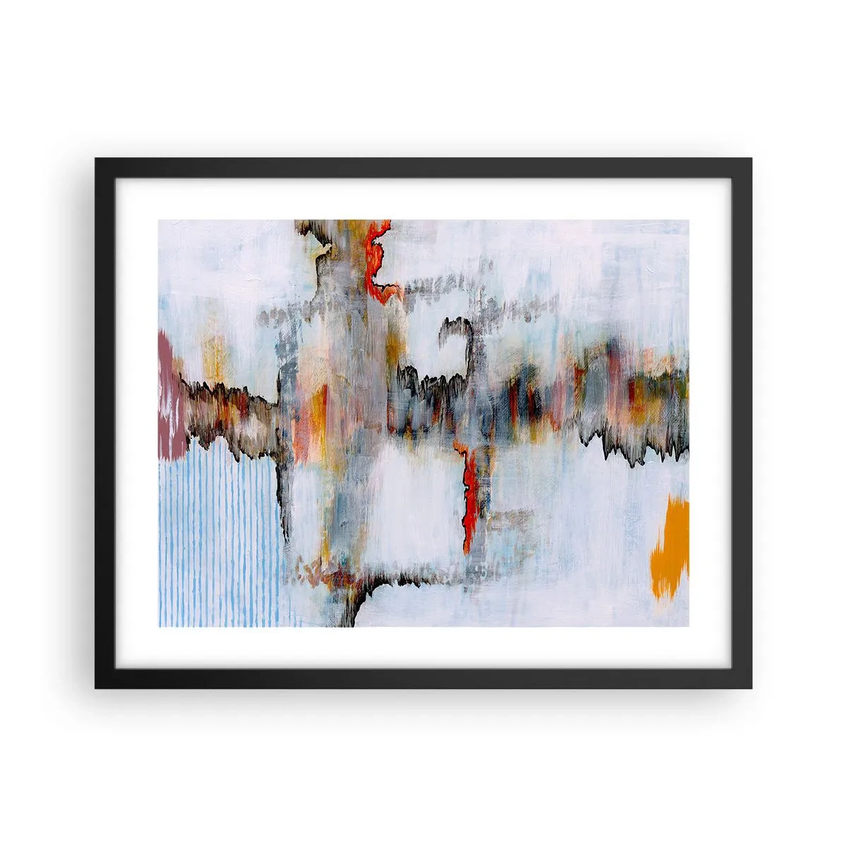 Poster in einem schwarzem Rahmen - Ein Stock auf dem Wasser - 50x40 cm
