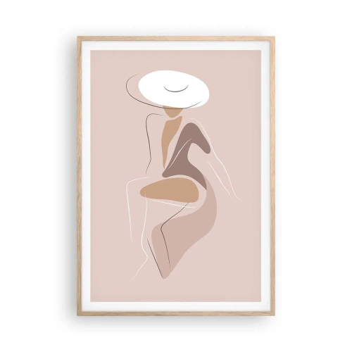 Poster in einem Rahmen aus heller Eiche - Eine Dame sein - 70x100 cm