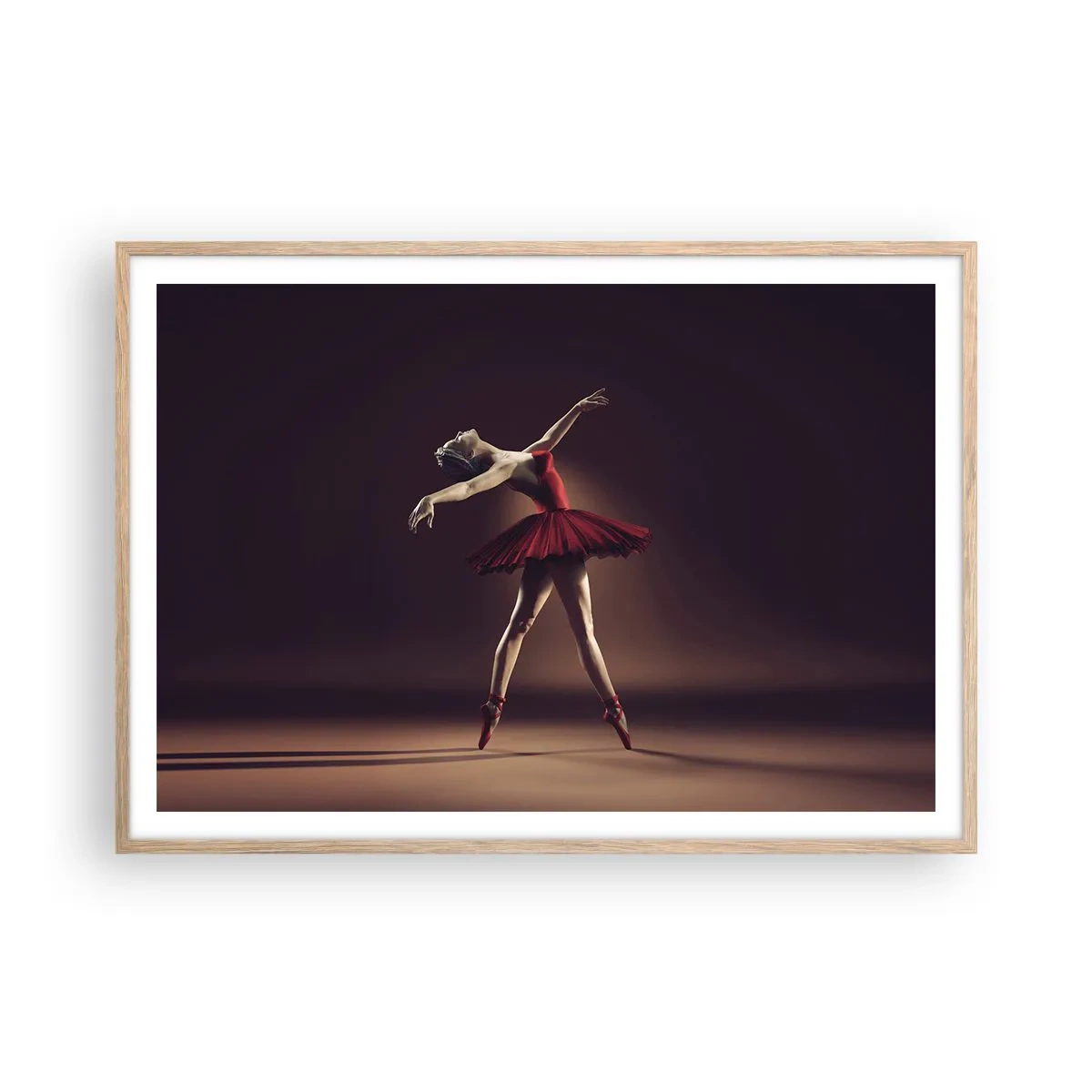 Poster in einem Rahmen aus heller Eiche - Eine Primaballerina - 100x70 cm