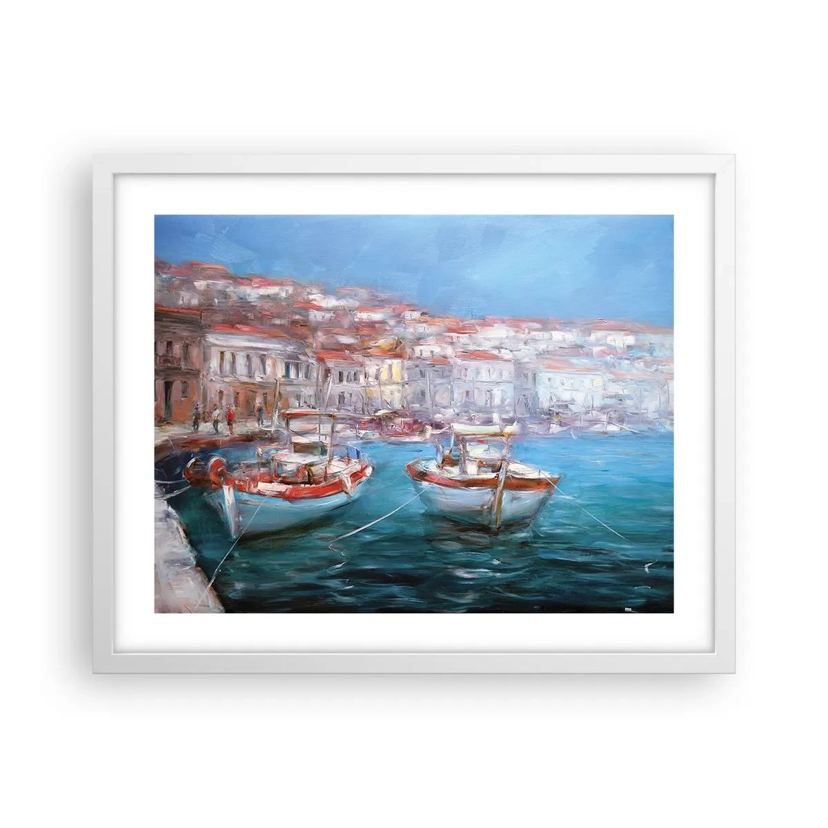 Poster in einem weißen Rahmen - Italienische Bucht - 50x40 cm