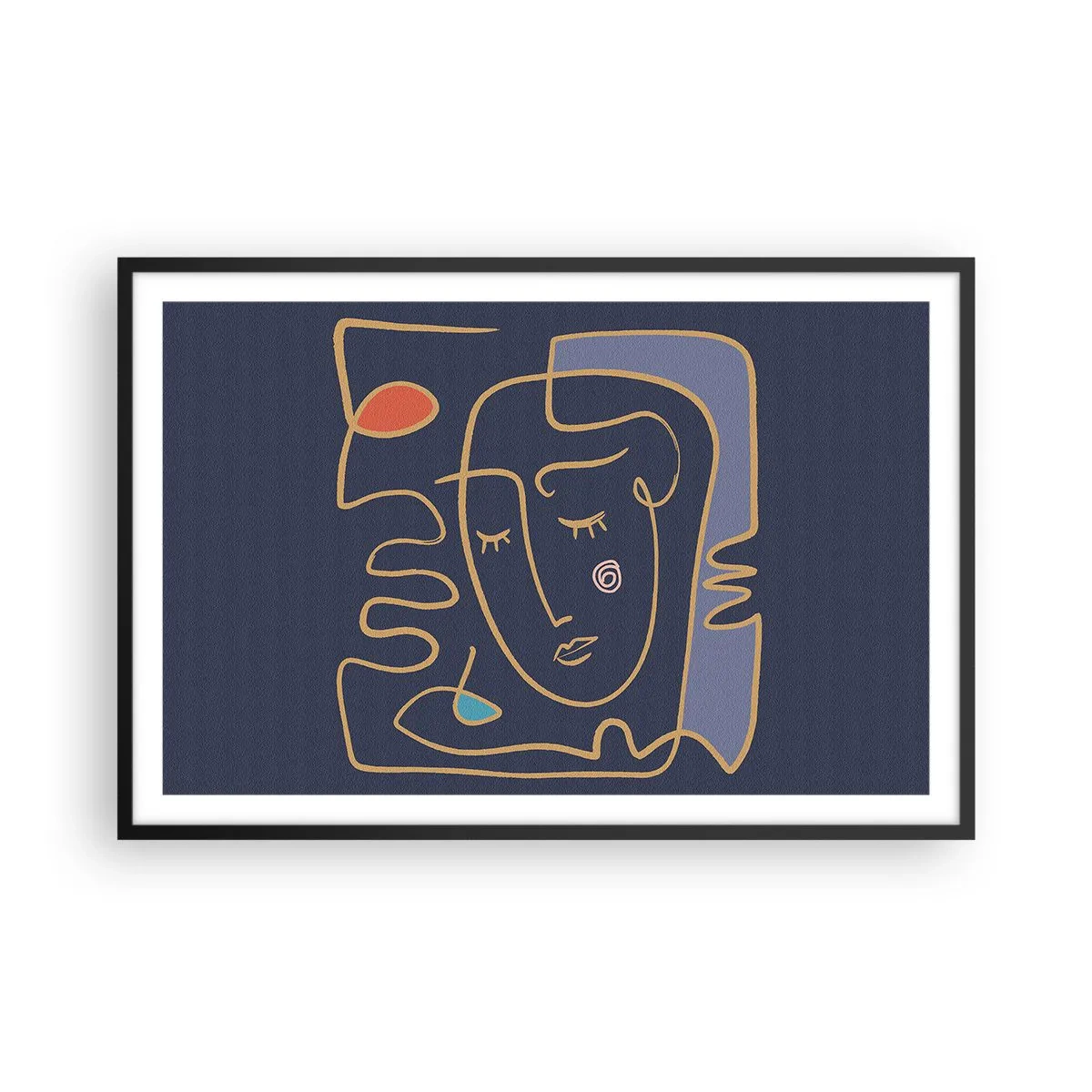 Poster in einem schwarzem Rahmen - In Gedanken - 91x61 cm