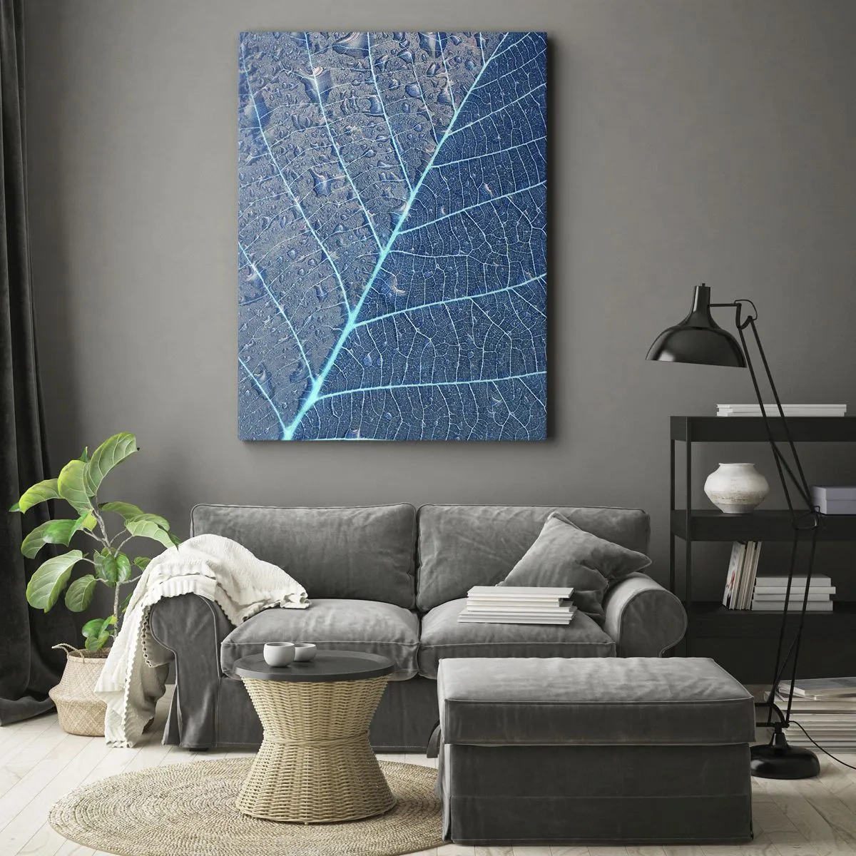Bild auf Leinwand - Leinwandbild - Leben in Blau - 65x120 cm