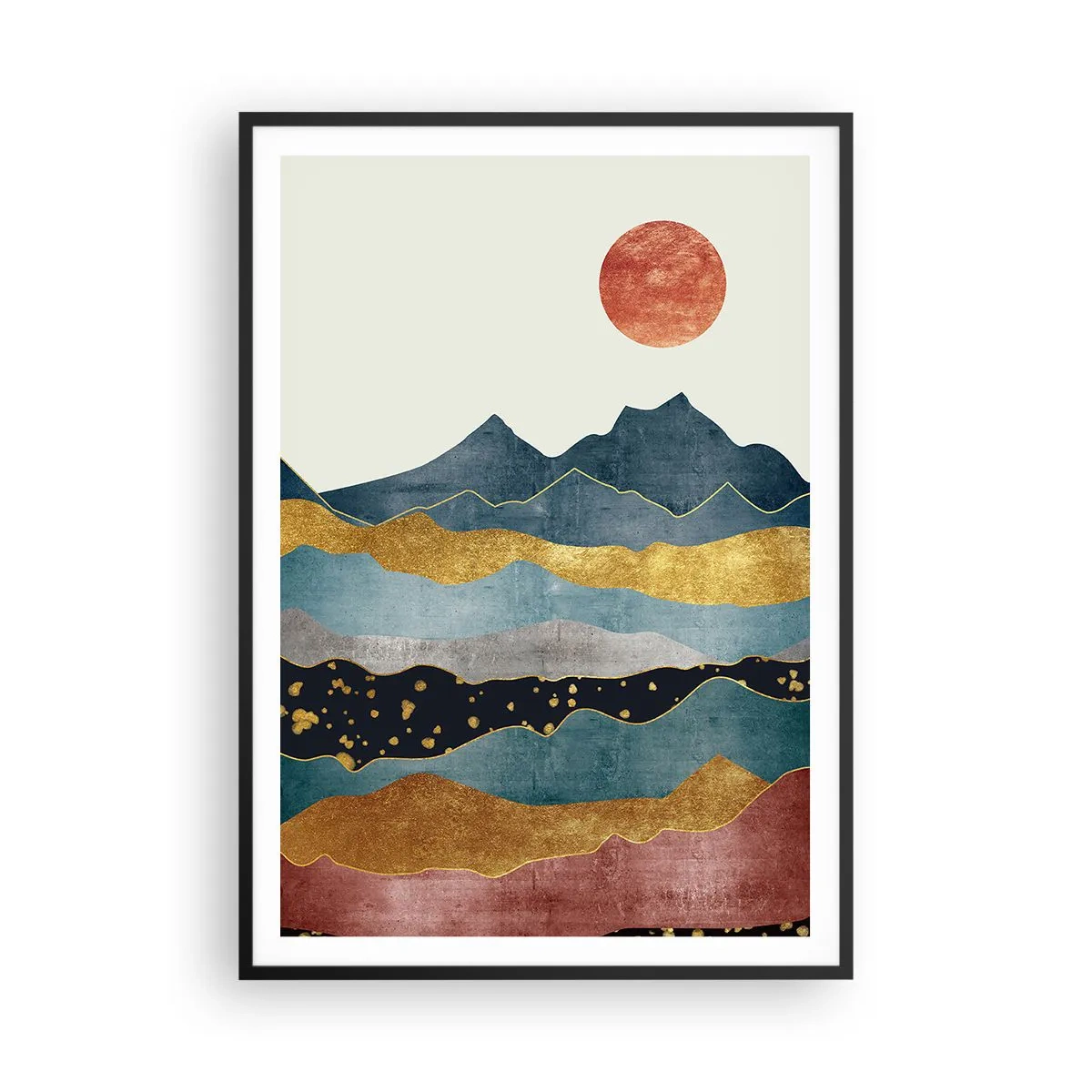 Poster in einem schwarzem Rahmen - Ein Querschnitt durch die Welt - 70x100 cm