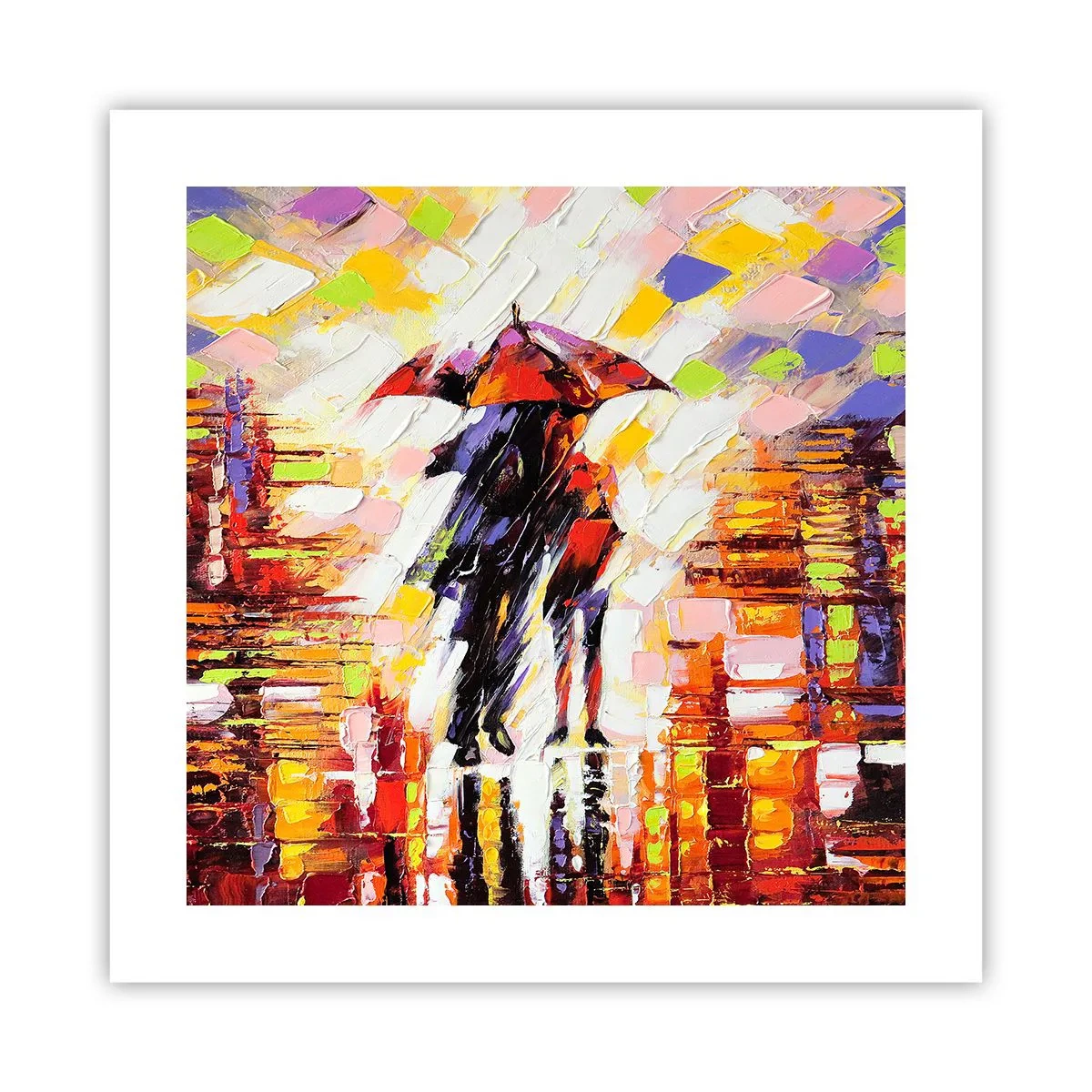 Poster - Gemeinsam durch die Nacht und den Regen - 40x40 cm