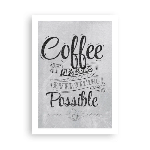 Poster - Motivationsplakat zum Thema Kaffee - 50x70cm - Wie kann man Kaffee nicht lieben? - Moderne Wanddekoration für Wohnzimmer und Schlafzimmer ARTTOR