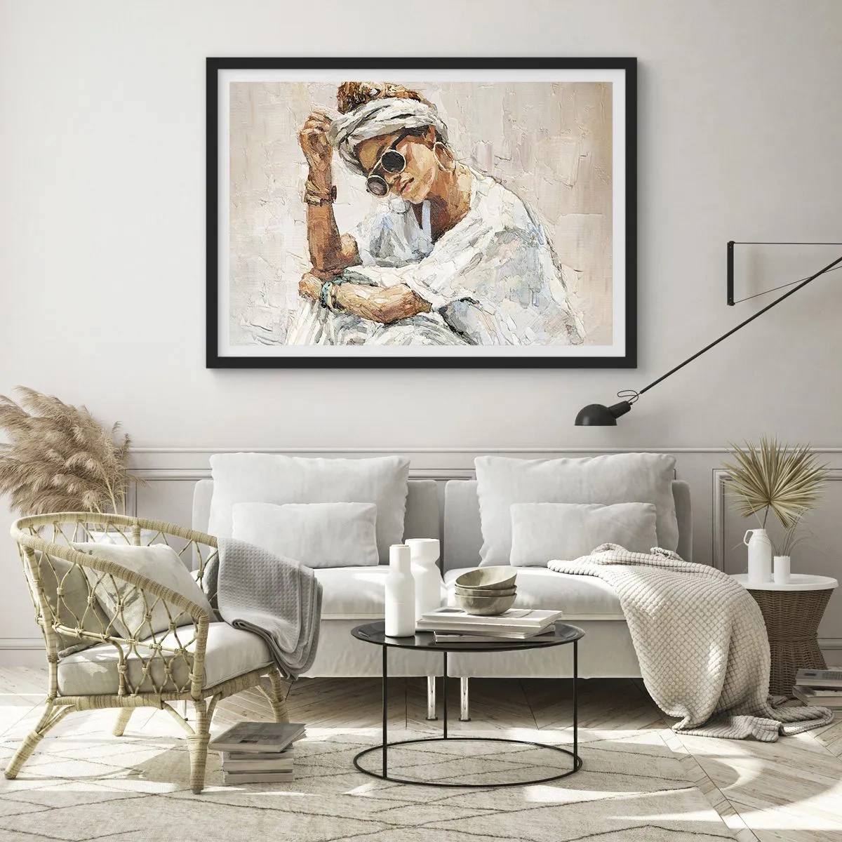 Poster in einem schwarzem Rahmen - Porträt in voller Sonne - 50x40 cm