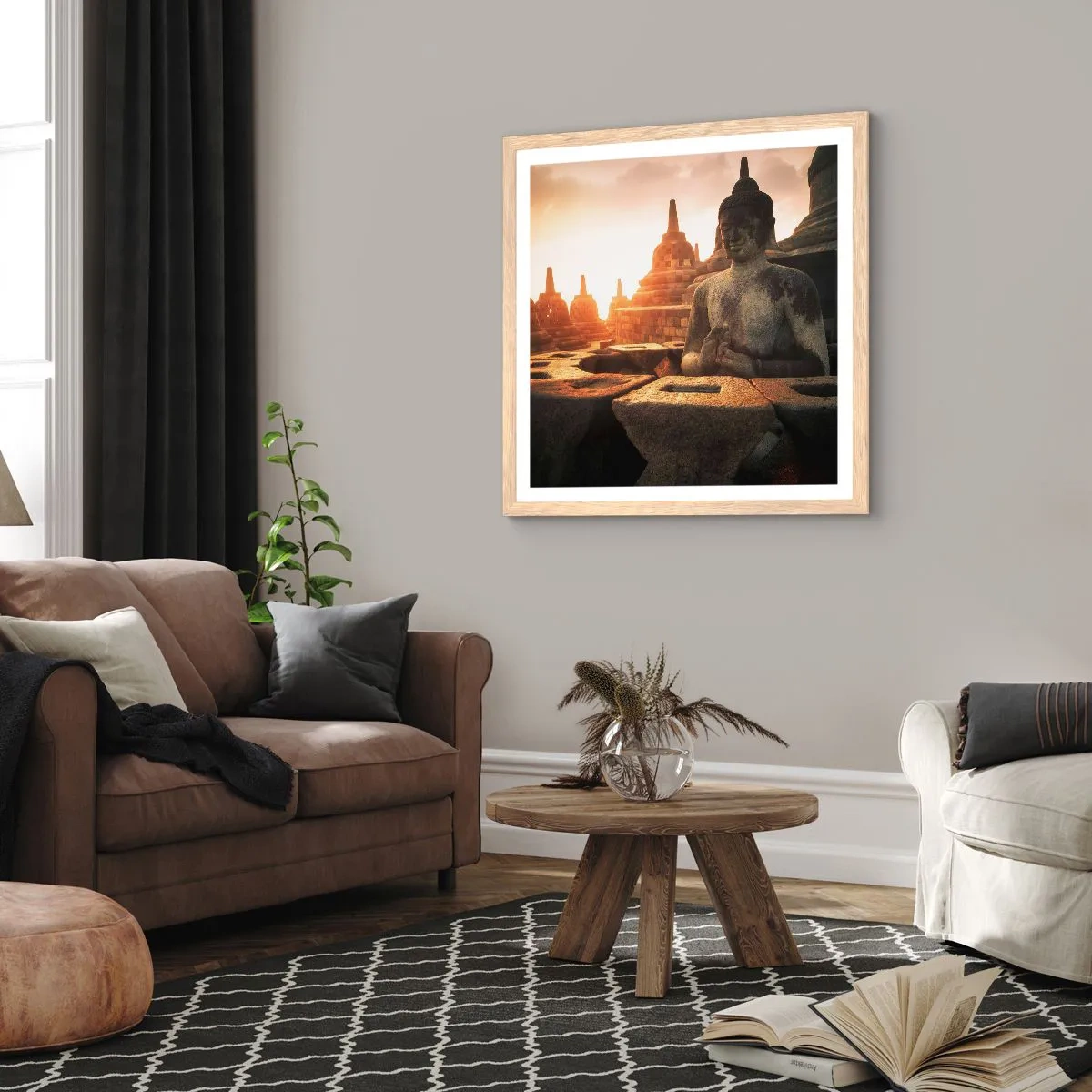 Poster in einem Rahmen aus heller Eiche - Wetter der großen Weisheit - 50x50 cm