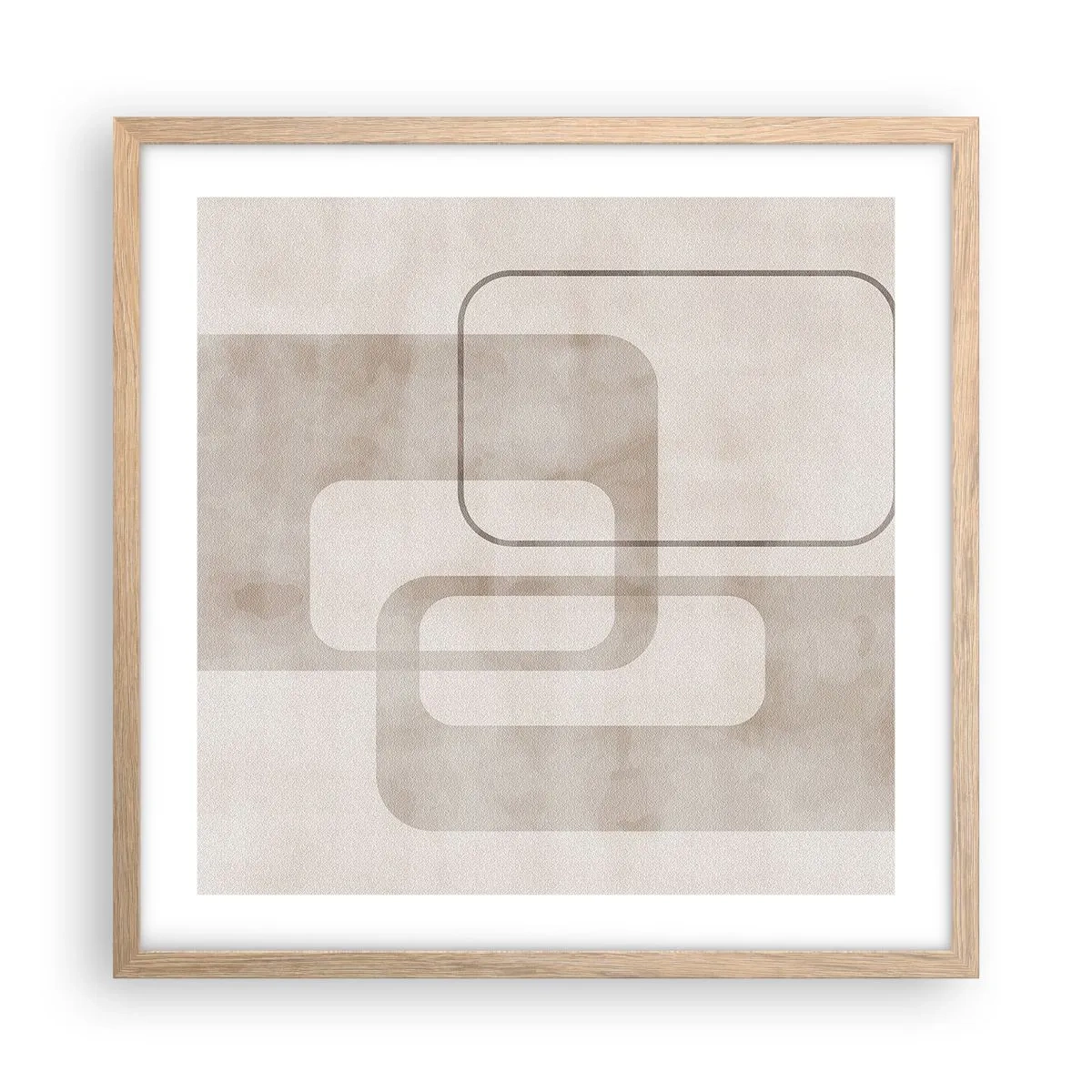 Poster in einem Rahmen aus heller Eiche - Geometrische Fuge - 50x50 cm