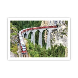 Poster - Eisenbahn für Bergblick - 91x61 cm