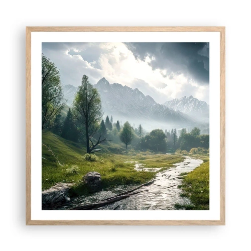 Poster in einem Rahmen aus heller Eiche - Hin und zurück - 60x60 cm