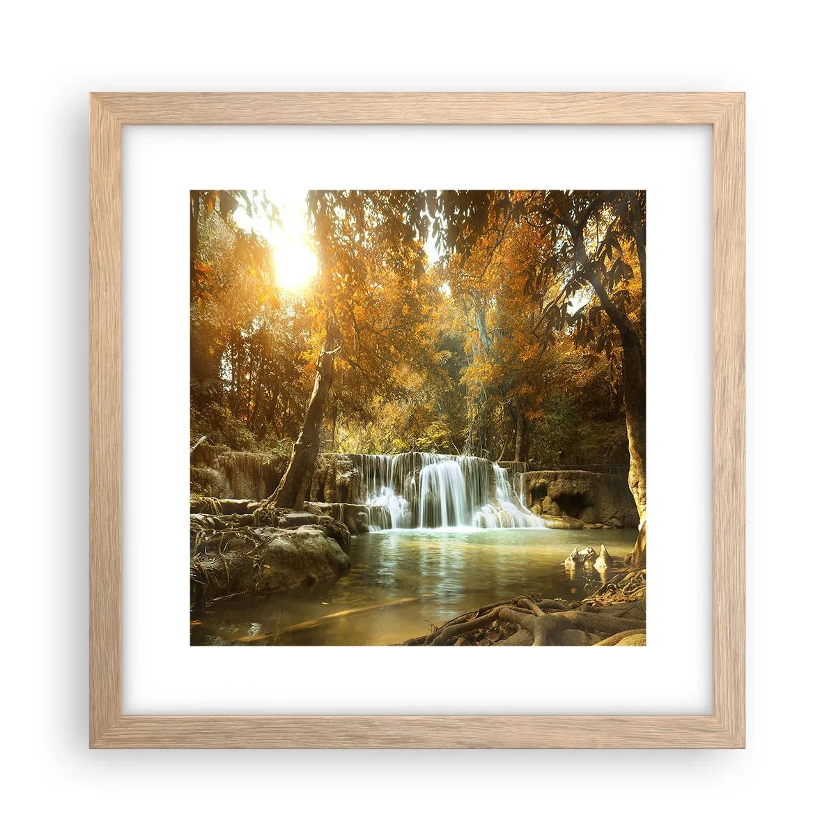 Poster in einem Rahmen aus heller Eiche - Parkkaskade - 30x30 cm