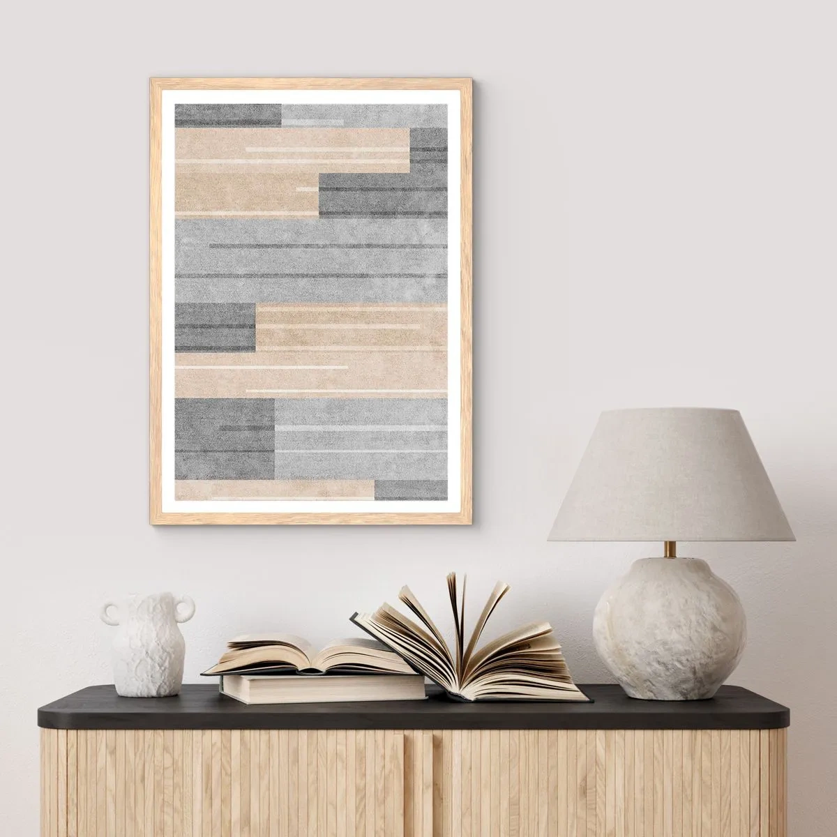 Poster in einem Rahmen aus heller Eiche - Komposition: Vertikal halten - 61x91 cm