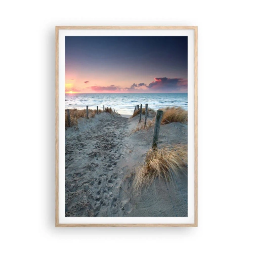 Poster in einem Rahmen aus heller Eiche - Du hast einen Regenbogen aus strahlendem Licht verschüttet ... - 70x100 cm