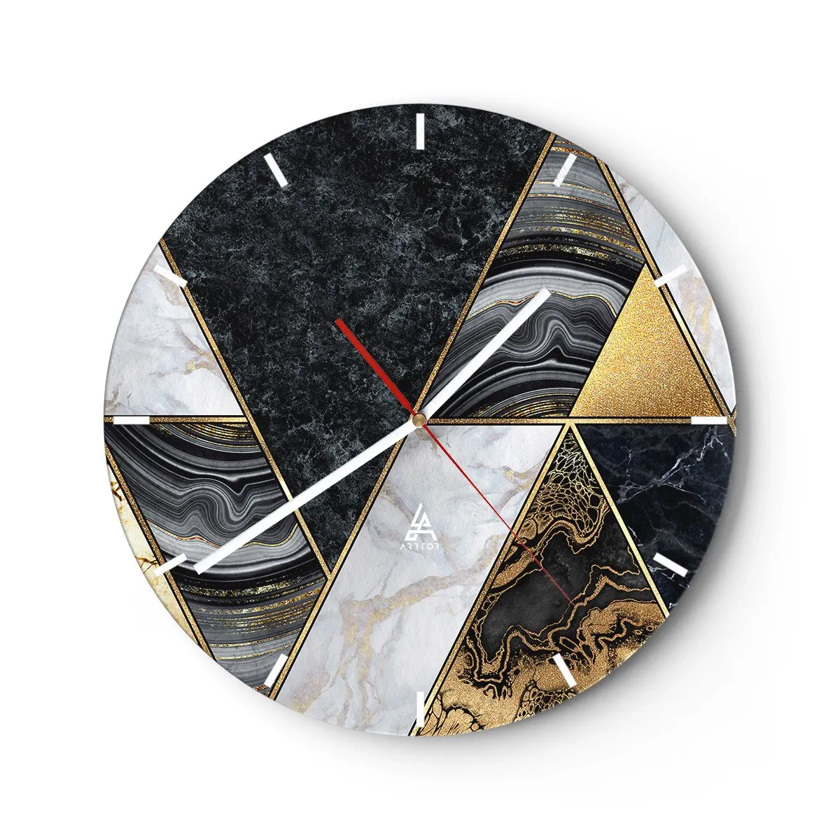 Wanduhr - Glasuhr - Stein um Stein - 40x40 cm