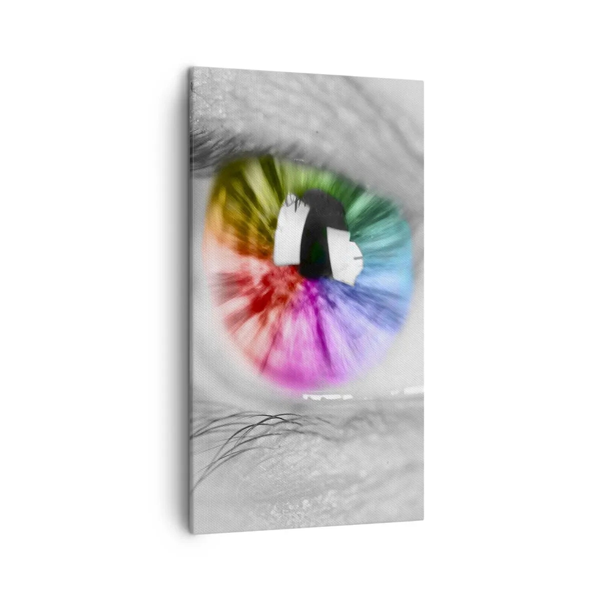 Bild auf Leinwand - Leinwandbild - Schau dir die Welt in Farbe an - 45x80 cm