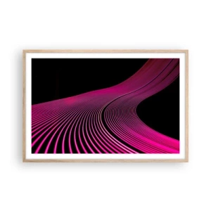 Poster in einem Rahmen aus heller Eiche - Allee des Lichts - 91x61 cm