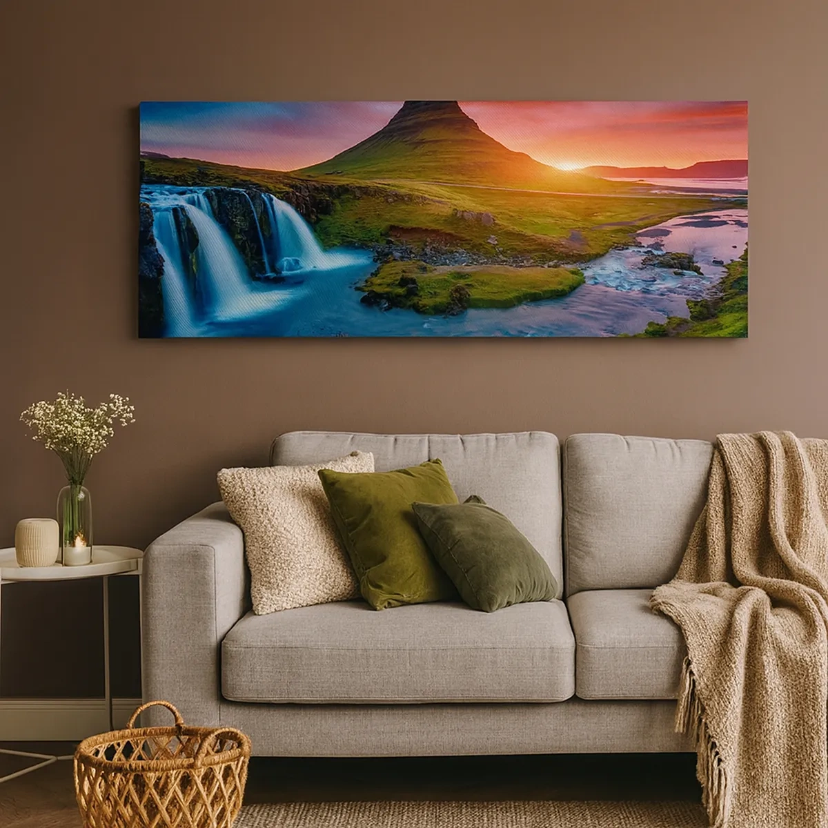 Bild auf Leinwand - Leinwandbild - Island - Feuer und Wasser - 30x30 cm