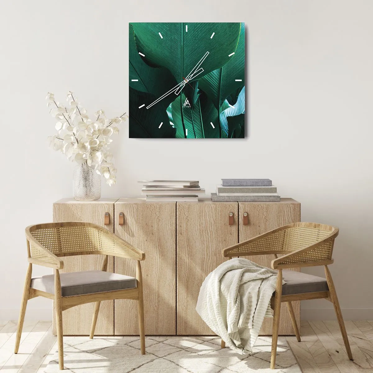 Wanduhr - Glasuhr - Dem Licht zugewandt - 40x40 cm