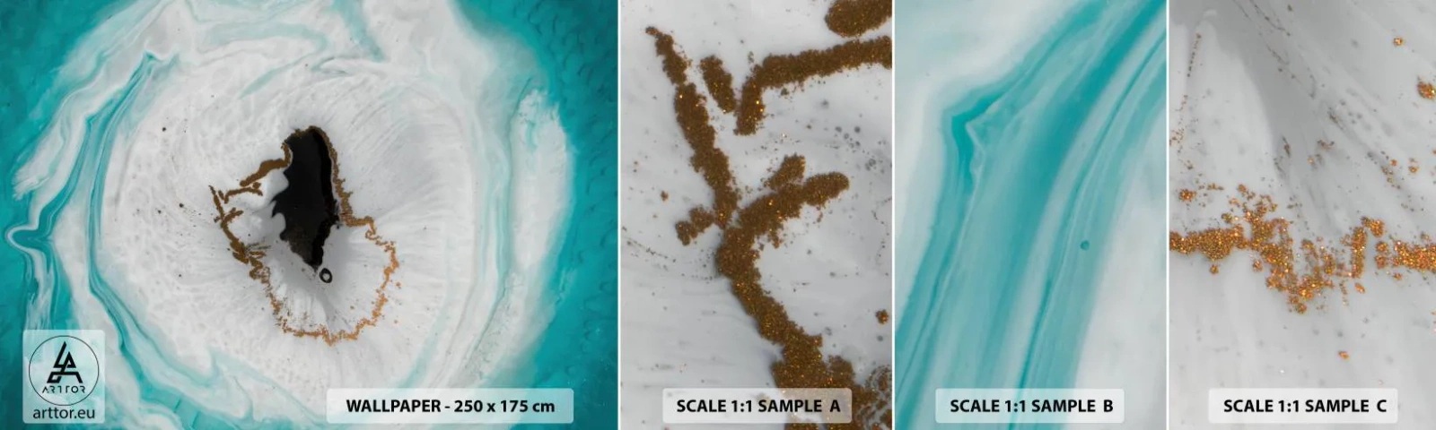 Fototapetenmuster Standard Eco - Nach Innen eindringen - Abstraktion, Stück, Stein - 100x30 cm