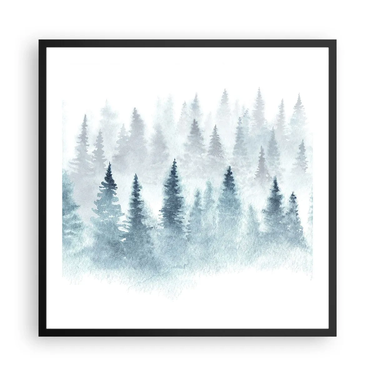 Poster in einem schwarzem Rahmen - In Nebel gehüllt - 60x60 cm