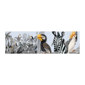 Fototapeten Muster Selbstklebend Deluxe Sticker - Afrikanisches Märchen - Abstraktion, Dschungel, Tiere - 100x30 cm