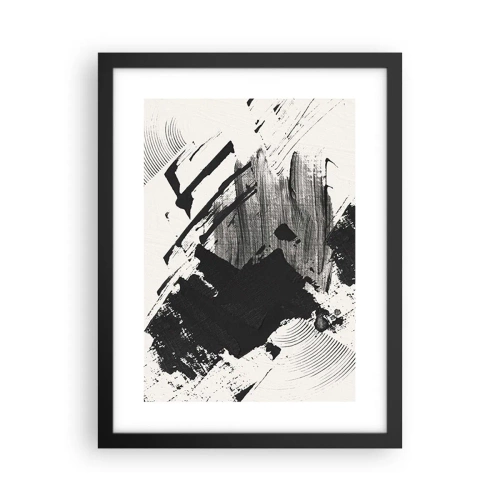 Poster in einem schwarzem Rahmen - Abstraktion – Ausdruck von Schwarz - 30x40 cm