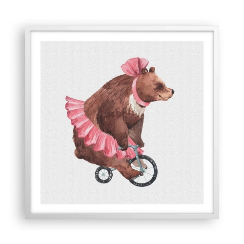 Poster in einem weißen Rahmen - Was für ein Affentheater! - 60x60 cm