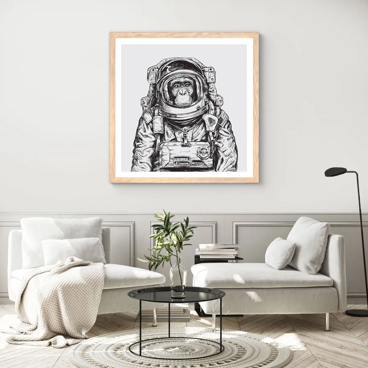 Poster in einem Rahmen aus heller Eiche - Alternative Evolution - 60x60 cm