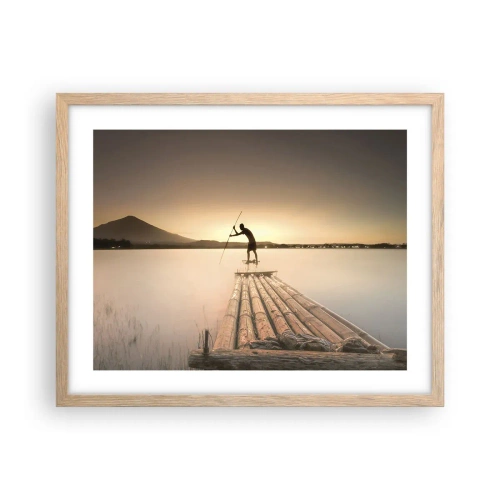 Poster in einem Rahmen aus heller Eiche - Vor dem schlafen gehen - 50x40 cm