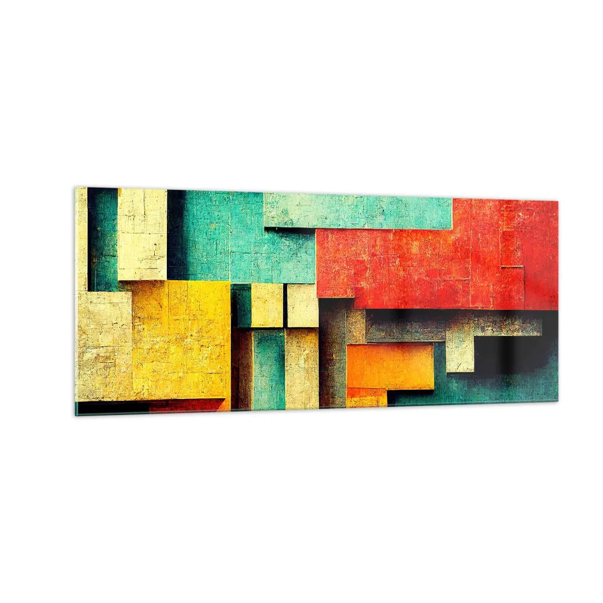 Glasbild - Bild auf glas - Festival der rechten Winkel - 100x40 cm