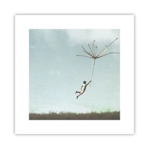 Poster - Drachen, Löwenzahn, Wind - 30x30 cm