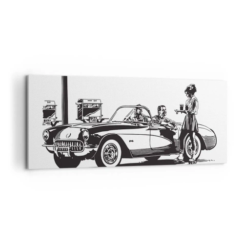 Bild auf Leinwand - Leinwandbild - 60. - unbeschwertes Amerika - 100x40 cm