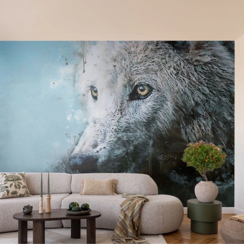 Fototapete Standard Eco - Lerne die Wolfsseele kennen - Tiere, Wolf, Raubtier - 150x105 cm