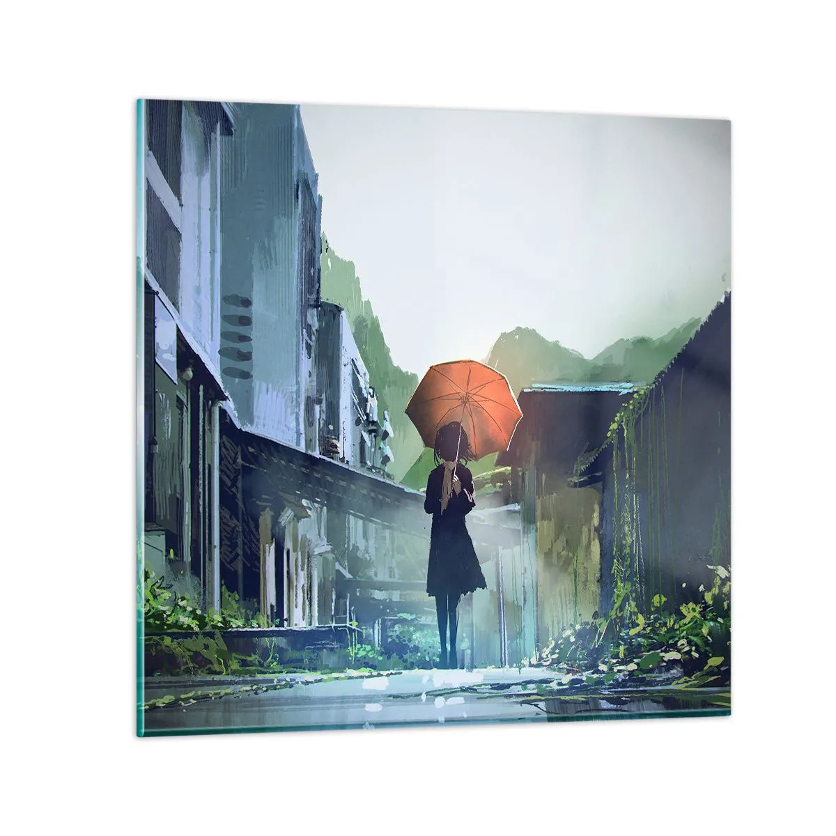 Glasbild - Bild auf glas - Belebender Regen - 30x30 cm