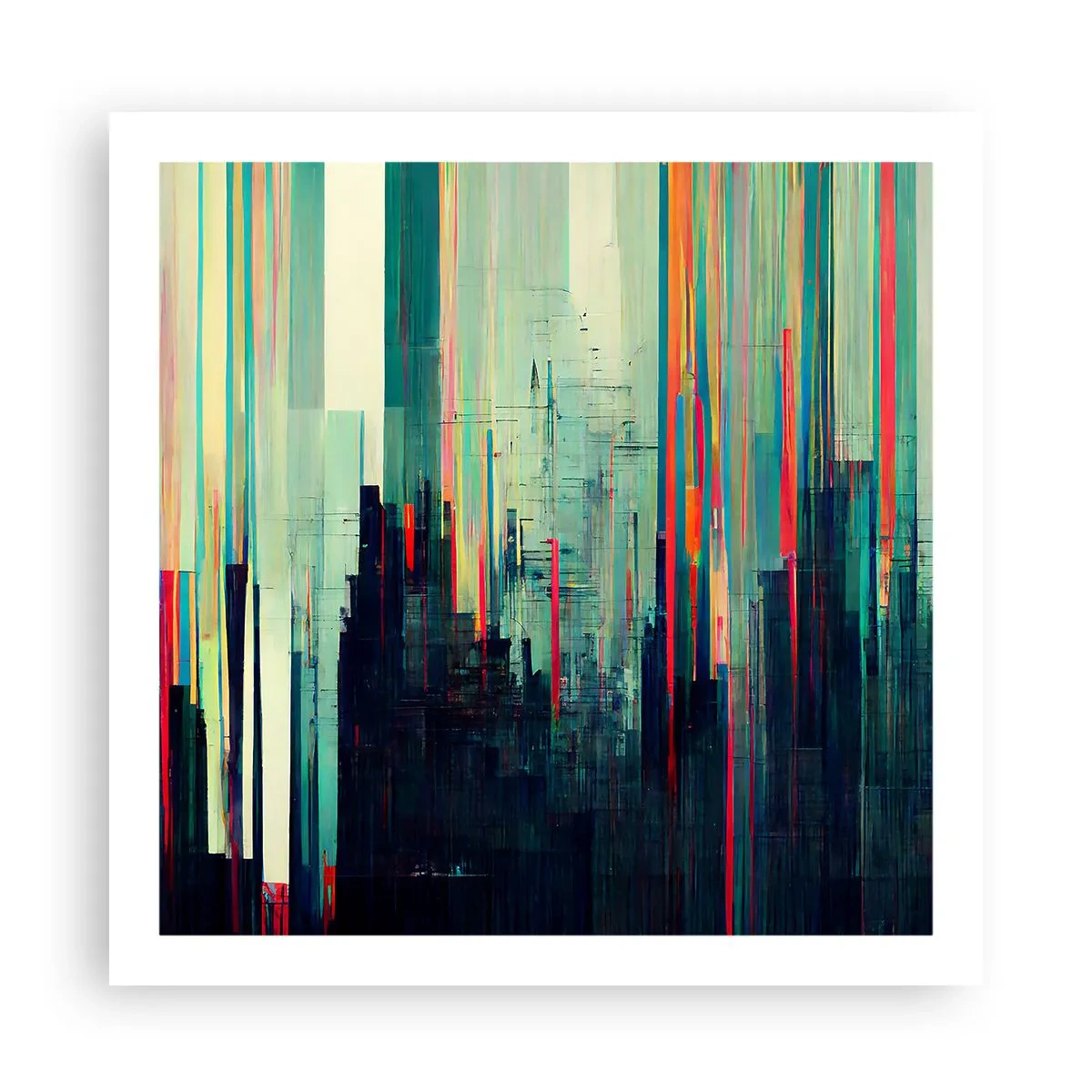 Poster - Futuristische Stadt - 60x60 cm