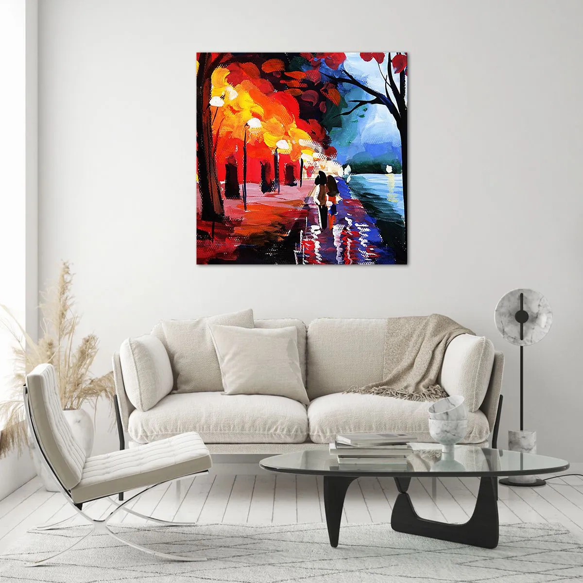 Glasbild - Bild auf glas - Strahlender Herbst im Park - 60x60 cm