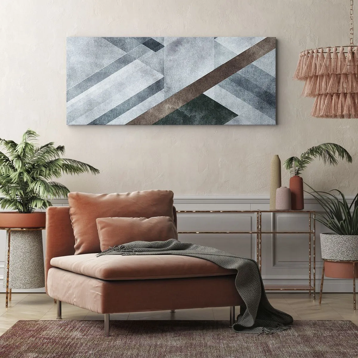 Bild auf Leinwand - Leinwandbild - Anspruchsvolle Eleganz der Geometrie - 100x40 cm