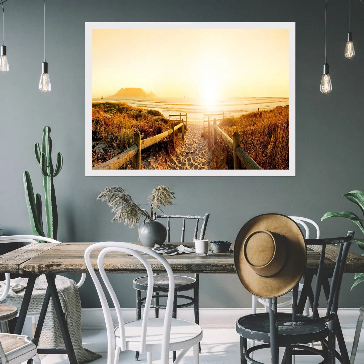 Poster - Über die Düne, der Sonne entgegen - 91x61 cm